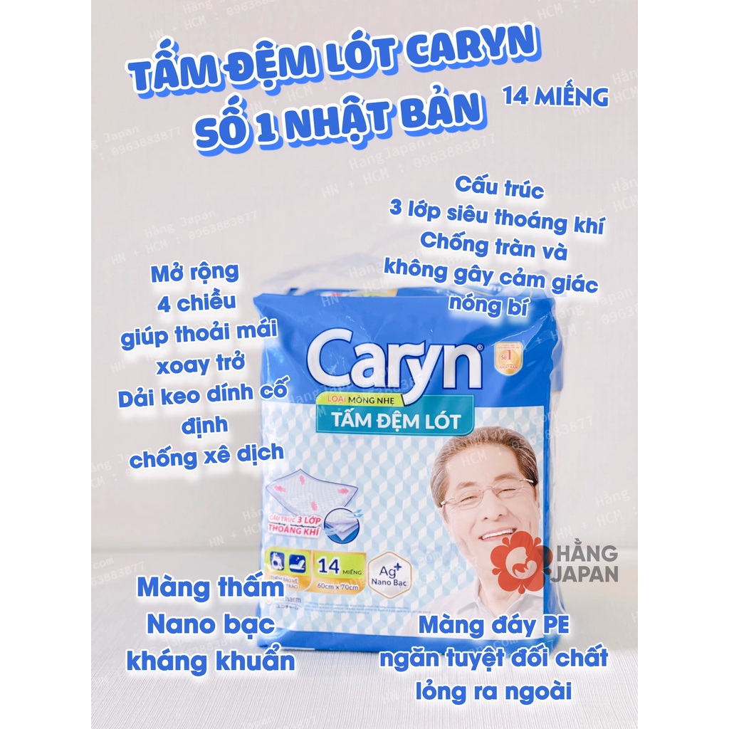 Tấm đệm lót Caryn Siêu Thấm 14 miếng bảo vệ chống tràn cho mẹ và bé, và người lớn tuổi