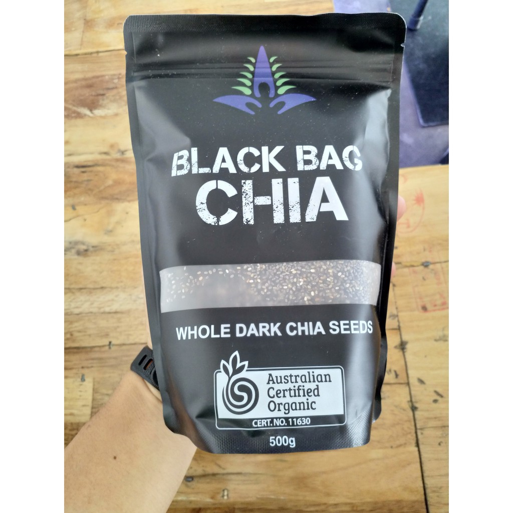 Hạt chia Úc Organic Chia Seeds túi đen 500g (Hàng Chuẩn)