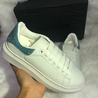 [SALE 3 NGÀY] Ảnh thật + fullbox Giầy thể thai Sneaker Mcqueen gót nhũ xanh nữ Hottrend