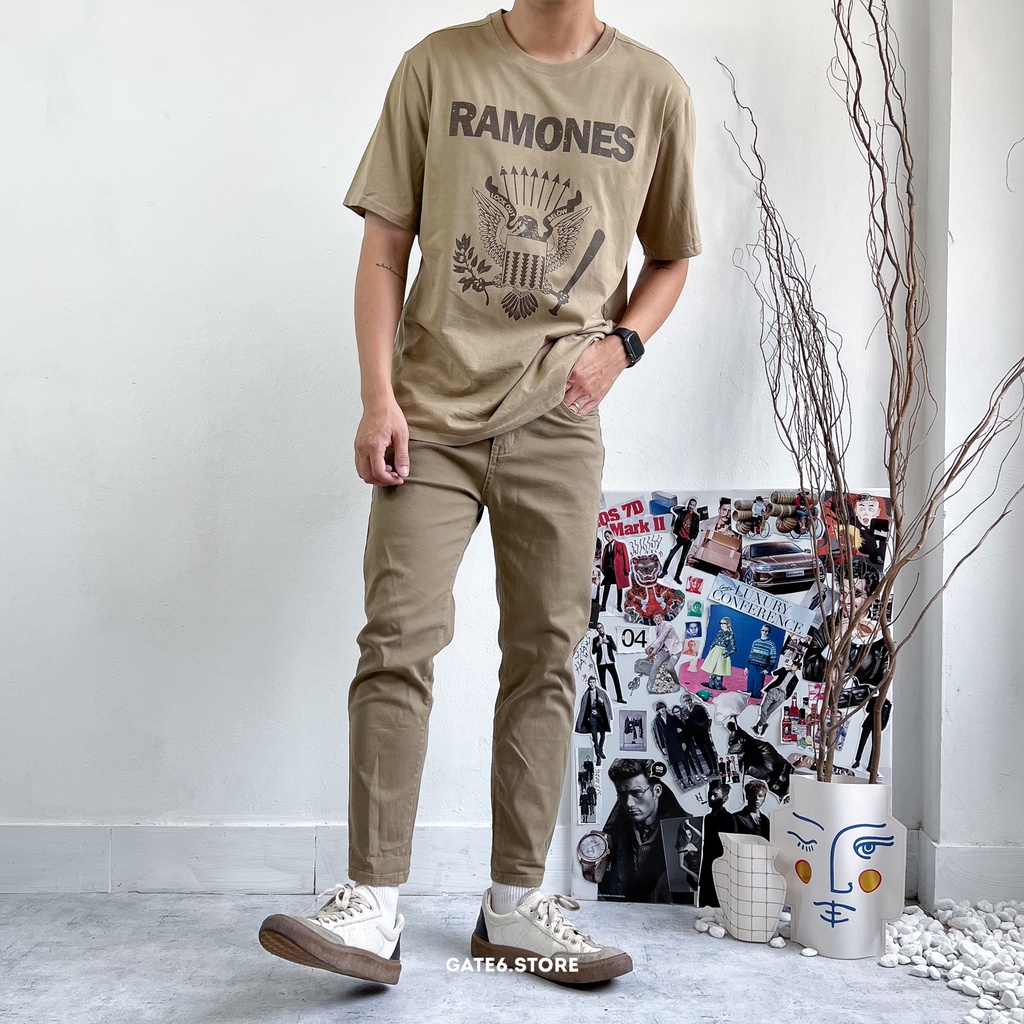 Áo thun Nam cổ tròn GATE6, phông ngắn tay Unisex premium 100% cotton co giãn regular fit Ramones - #G0040