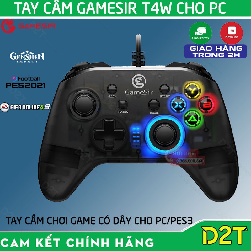 Tay cầm game Gamesir T4W có dây, có rung chơi PES, FIFA, Genshin Impact cho PC