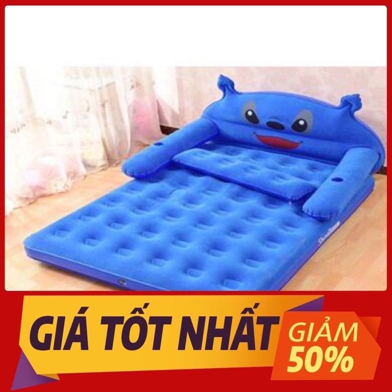 Giường hơi hình thú kute kèm bơm và miếng vá.