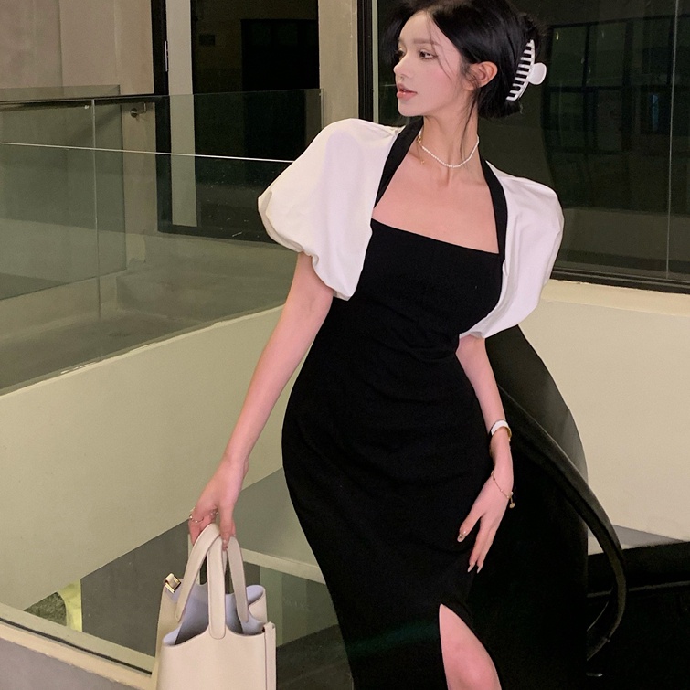 đầm đen đầm tay phồng đầm midi váy cổ yếm váy tiểu thư sang chảnh đầm cổ vuông đầm hở lưng váy xẻ tà đầm nữ đầm đi tiệc váy đi chơi đầm vintage đầm thiết kế