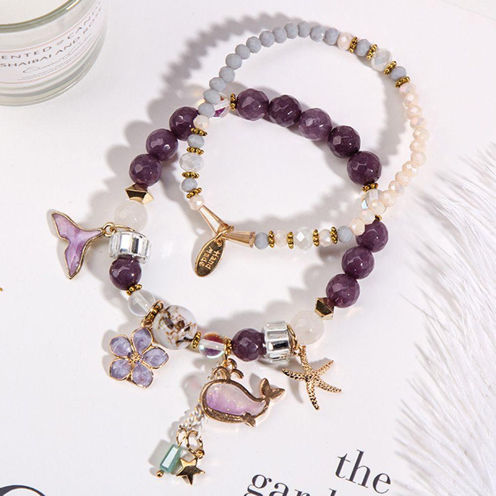 Vòng Đeo Tay Co Giãn Ngọt Ngào Cho Nữ|Chuỗi Hạt Đeo Tay Hình Đuôi Cá Voi