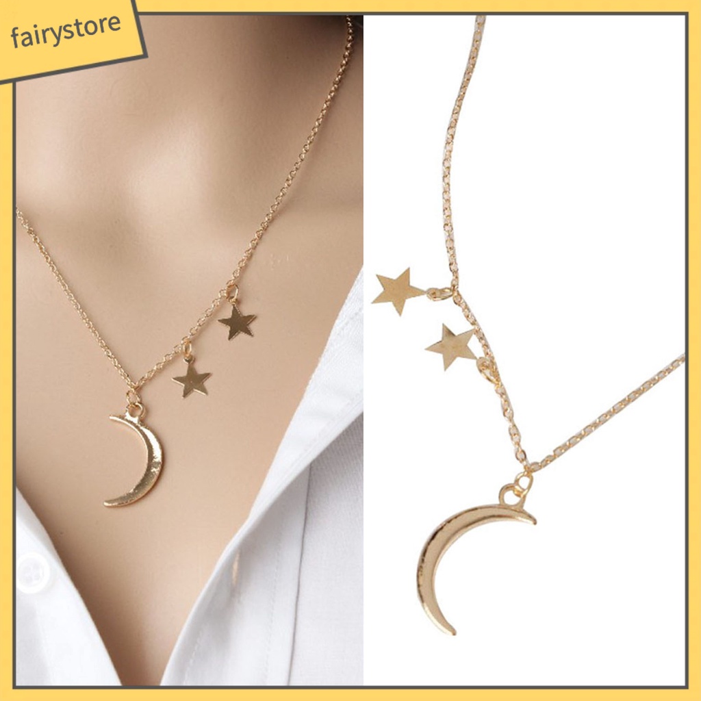 Dây chuyền nữ mặt trăng sao xinh xắn