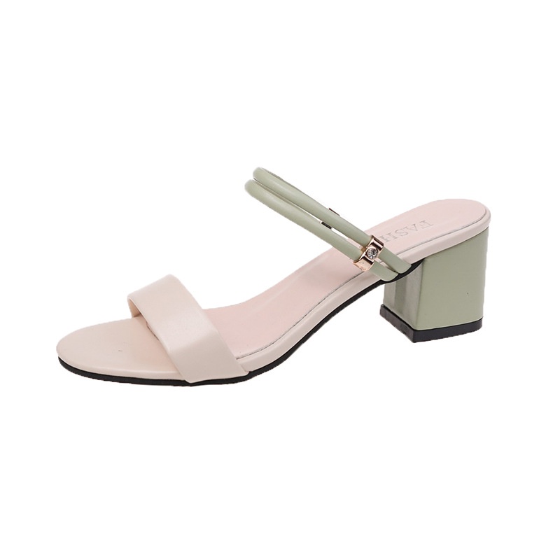 Giày sandal IELGY gót trung bình kiểu La Mã Hàn Quốc cho nữ