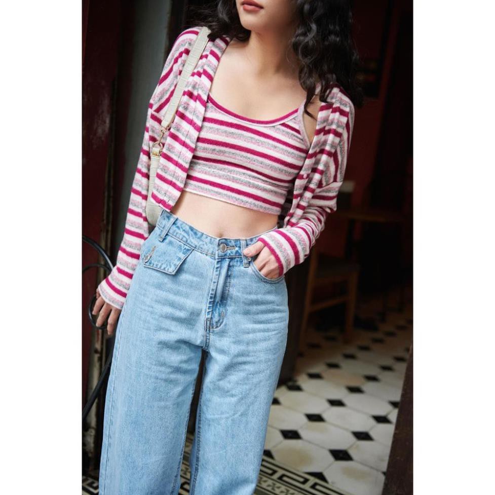 Sale Tết- DOTTIE - Quần Jeans Dài Ống Rộng Nữ Q0019 az1 v1