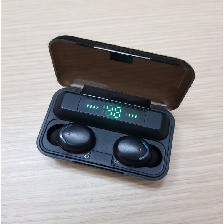 Tai nghe bluetooth không dây F9 pro có micro dock sạc 2000 mah nhét tai chống ồn cảm biến 1 chạm