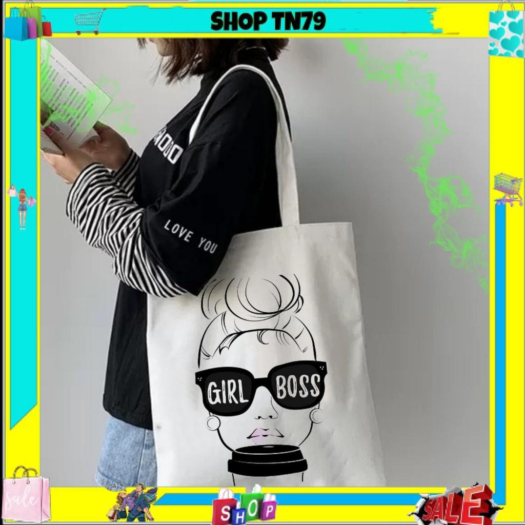 Túi tote vải canvas cute đựng đồ đi học mềm đẹp giá rẻ thời trang GB-01