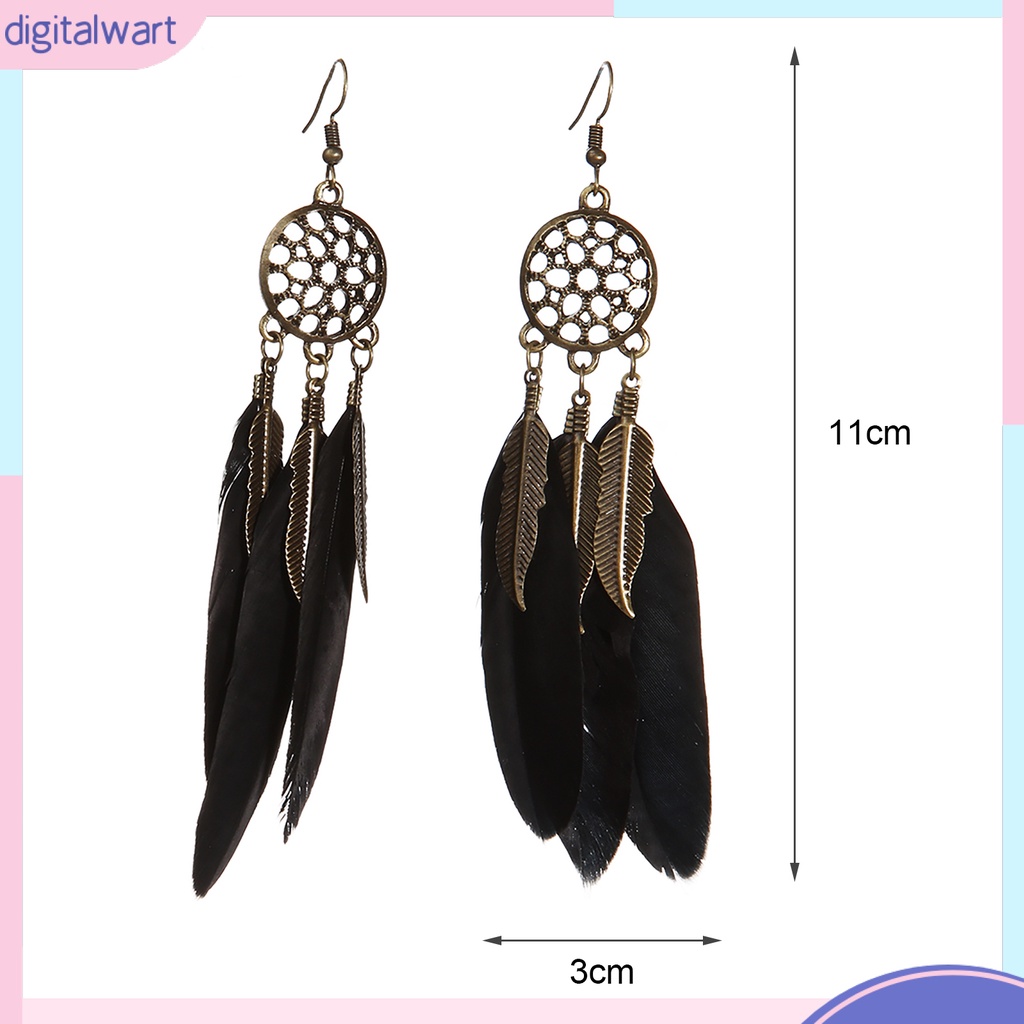 Khuyên tai lông vũ phong cách Bohemian cổ điển thanh lịch dành cho nữ