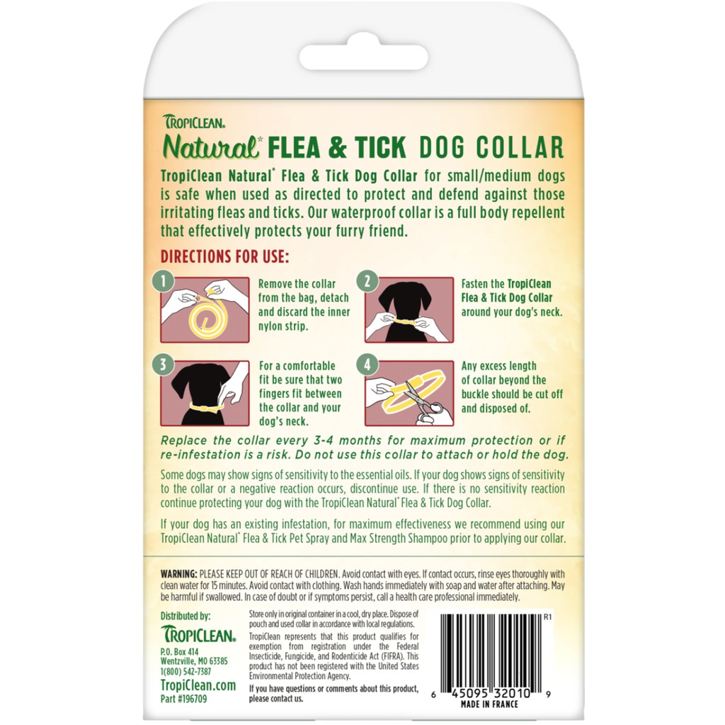 Vòng chống ve, rận thiên nhiên cho Mèo chống nước TropiClean ® - TROPICLEAN NATURAL FLEA AND TICK COLLAR FOR CATS