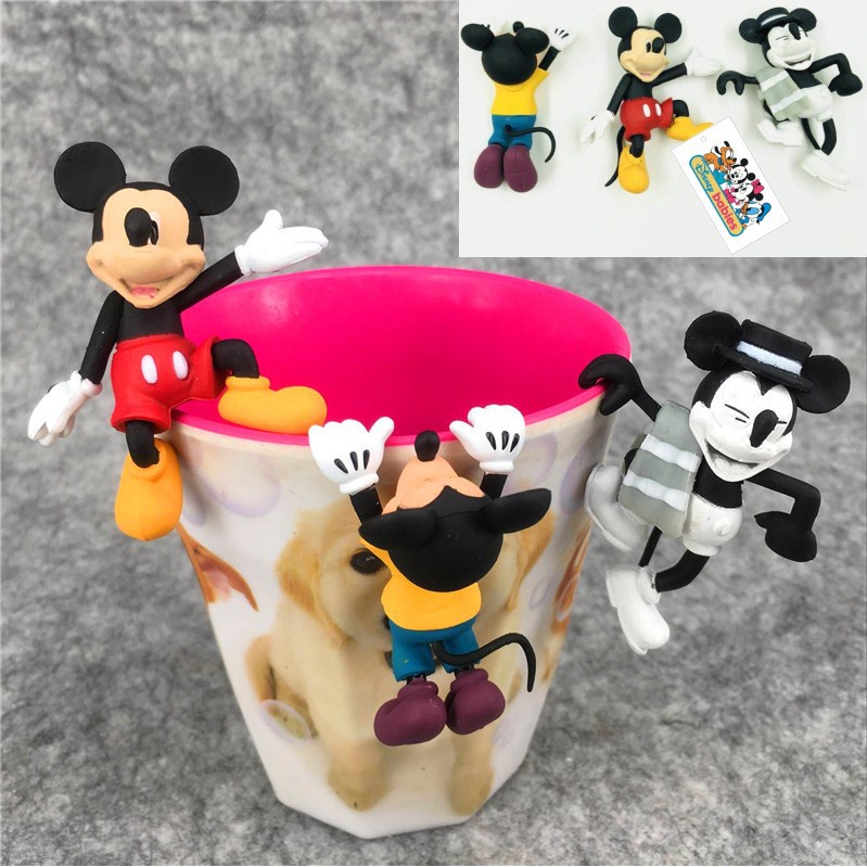 DISNEY 1 Bộ 3 Mô Hình Chuột Mickey Trang Trí Bánh Kem 5-6cm