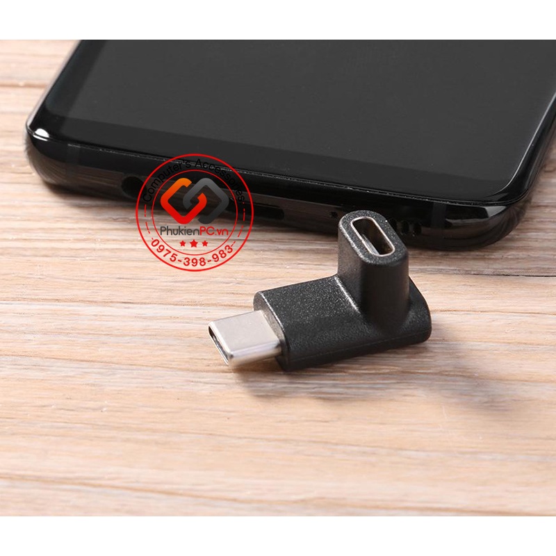 Đầu USB Type C đực-cái bẻ góc NÊN / XUỐNG sử dụng sạc, truyền dữ liệu cho thiết bị điện tử công nghiệp, máy tính Laptop.