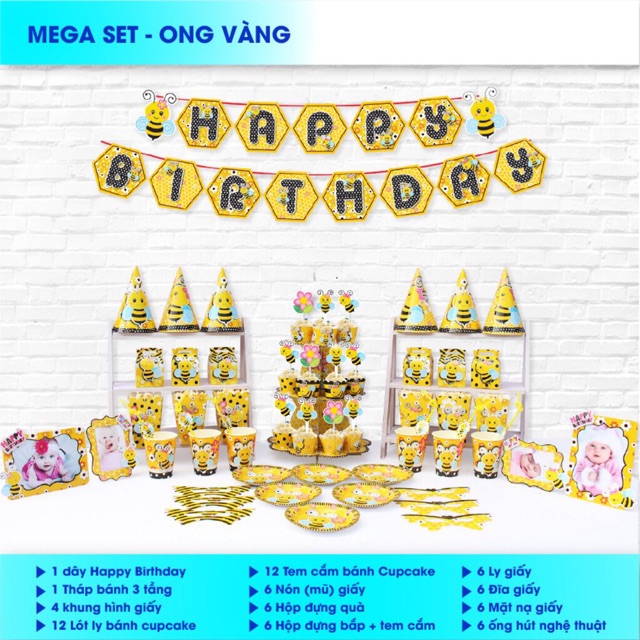 [Rẻ vô địch] set trang trí chủ đề con ong