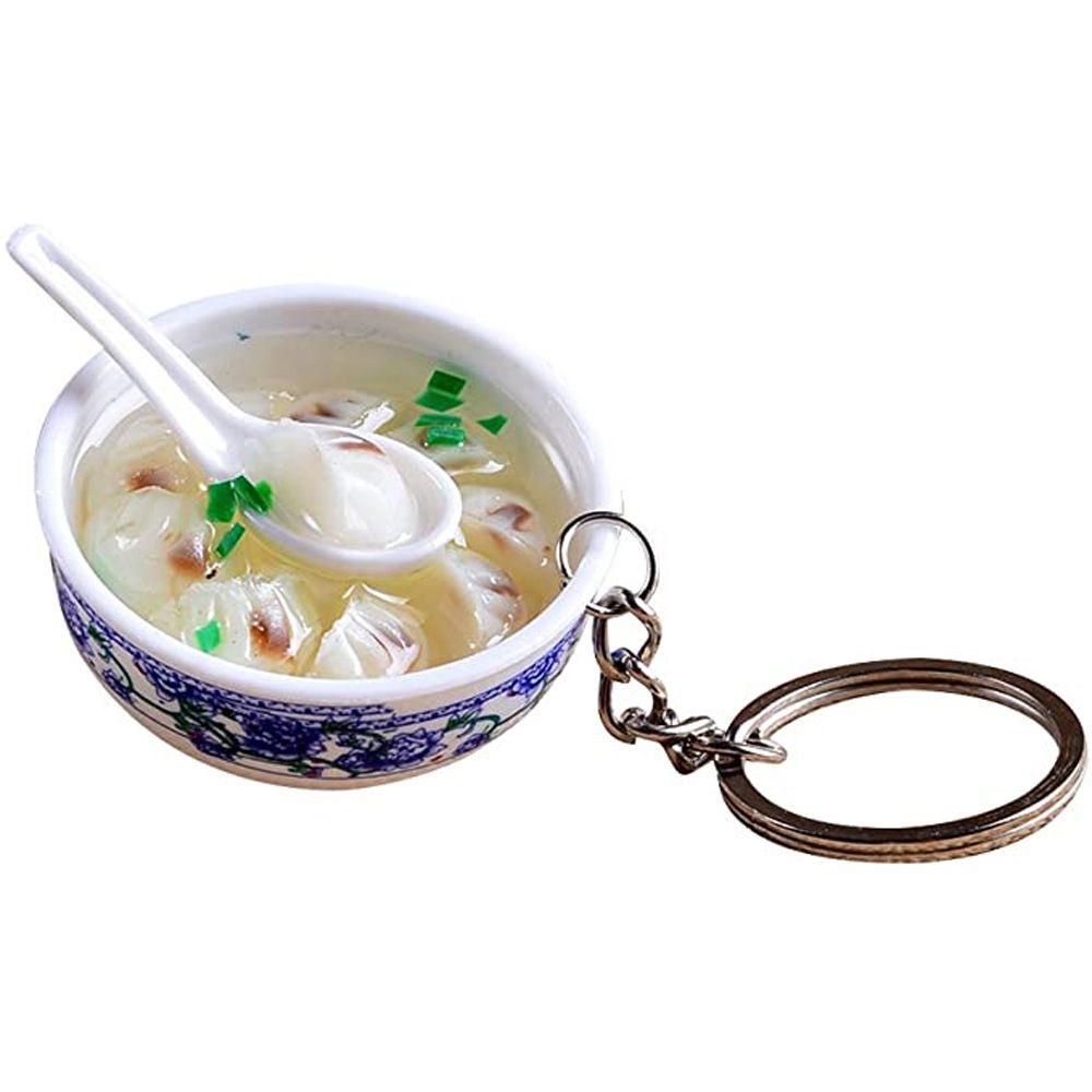 Lanfy Móc Chìa Khóa Hình Tô Thức Ăn Đồ Ăn Bằng Sứ Nhân Tạo Sáng Tạo Dành Cho Nữ Treo Túi Xách Phụ Kiện