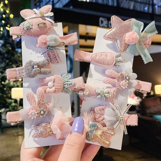 Bộ 6 kẹp tóc phong cách hàn quốc cao cấp cho bé (nhiều mẫu)