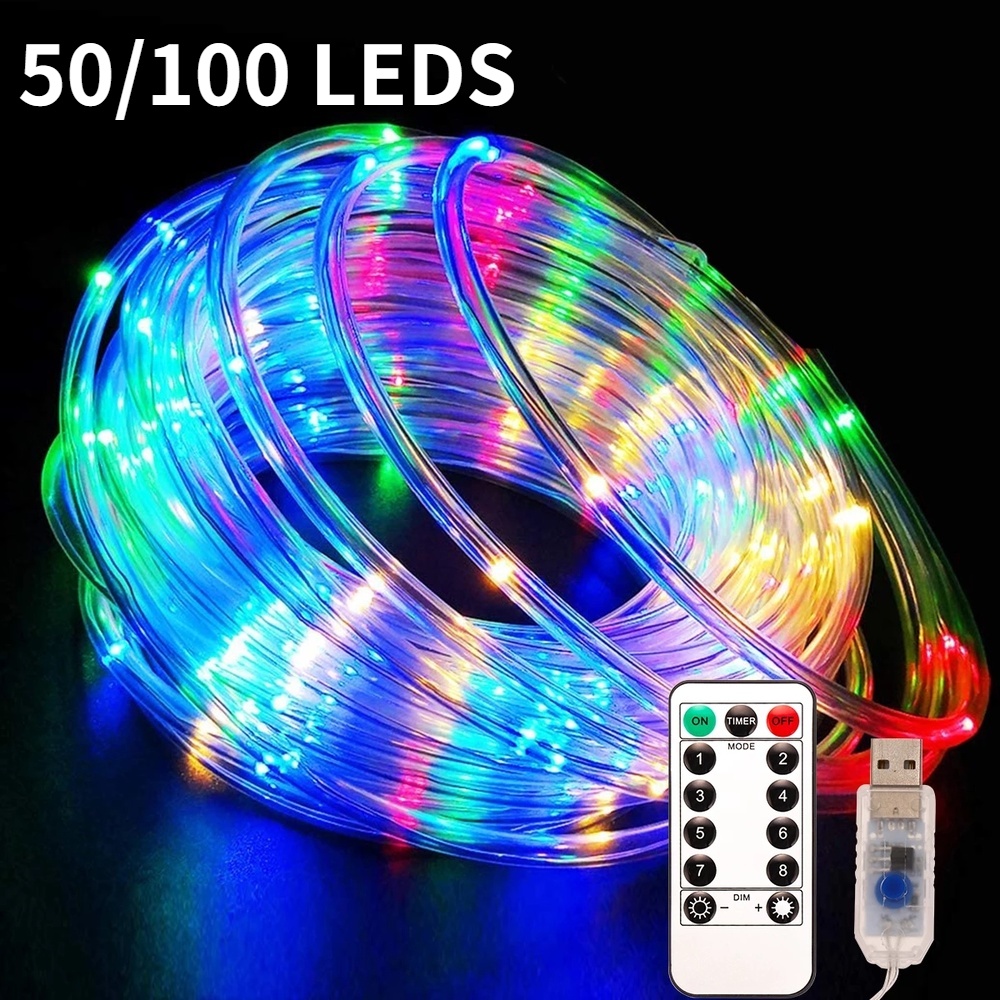 Dây Đèn Led 7/12M Trang Trí Bằng Đồng Có Điều Khiển Từ Xa