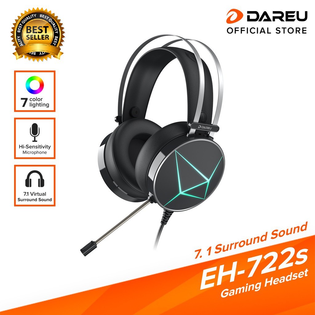 Tai nghe DareU EH722X /EH722s Black 7.1 BH 1 năm chính hãng