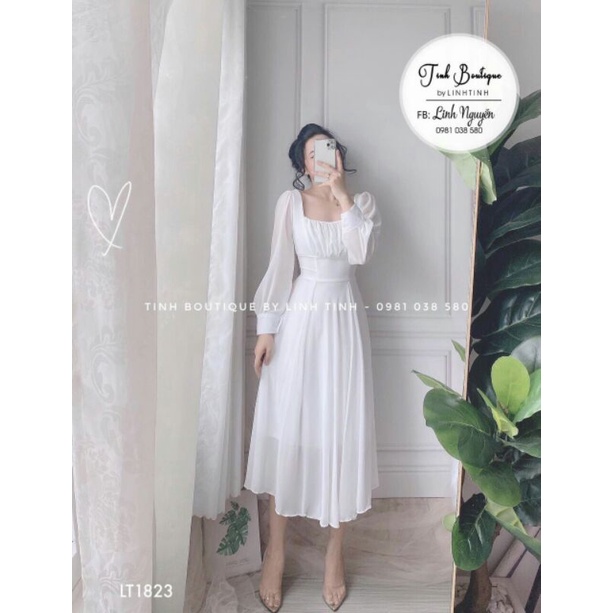(Ảnh video thật) Đầm maxi tay dài voan kèm lót có mút ngực giá rẻ