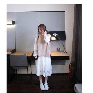 [ Có Sẵn] Set gile len váy ren ulzzang (Có Clip)