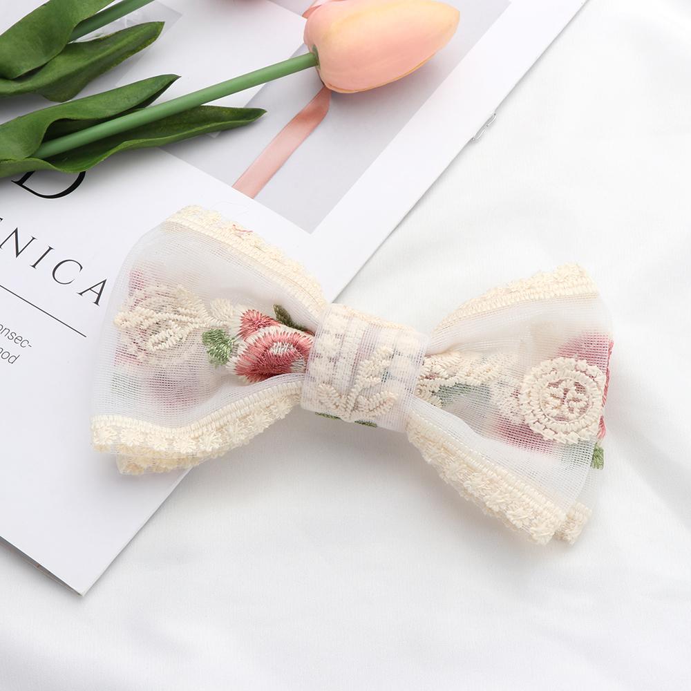 Kẹp Tóc Lưới Màu Trắng Thắt Nơ Nhiều Kiểu Dáng Thời Trang Dành Cho Nữ