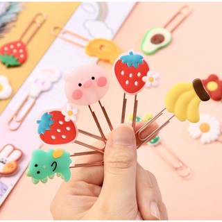 Kẹp giấy kẹp tài liệu bookmark size mini cute họa tiết đáng yêu