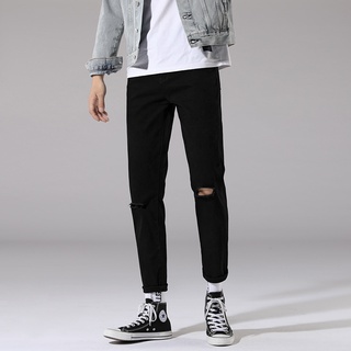 quần jean vải co giãn thiết kế rách gối lên dáng đẹp , vải co giãn