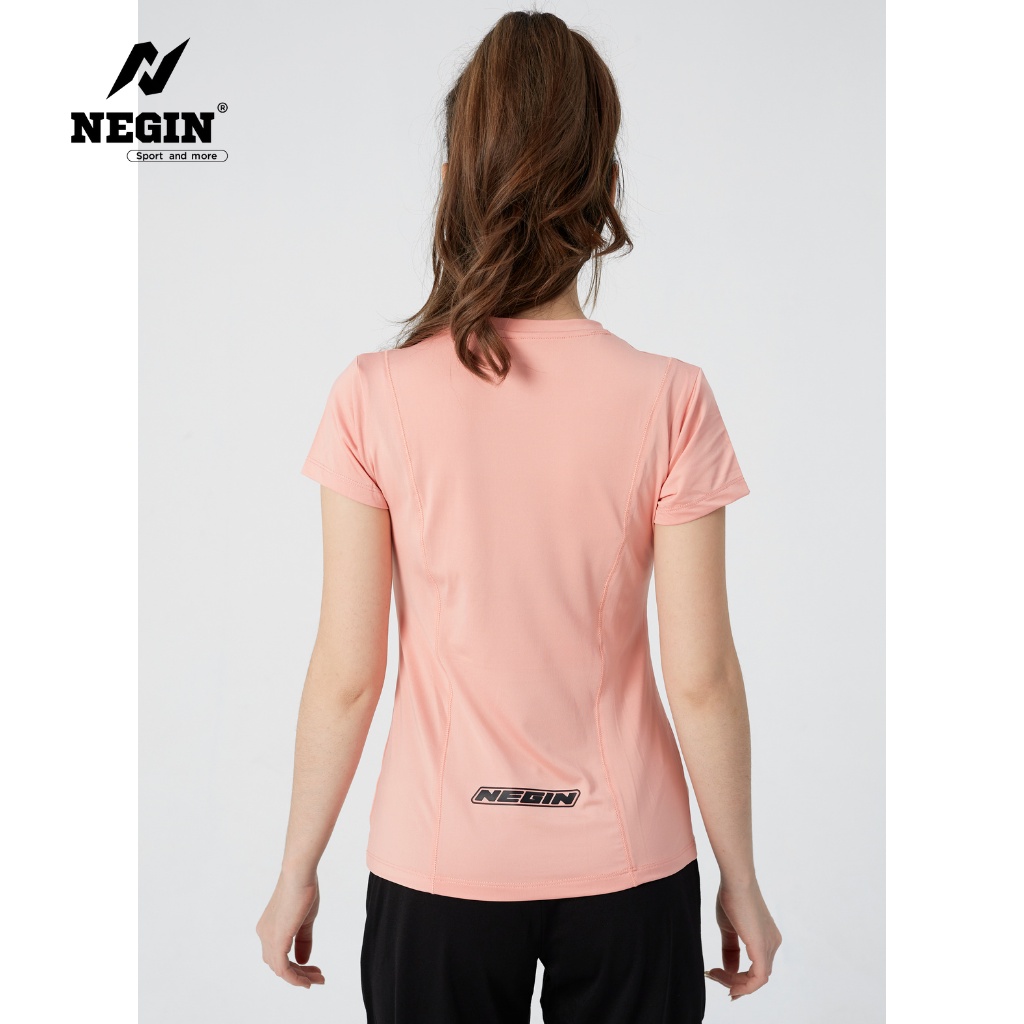 Áo Thun T-Shirt Nữ NEGIN Thiết Kế Cổ Tròn Ngắn Tay Form Ôm Body, Chất Vải Co Giãn Thoáng Mát AN348W
