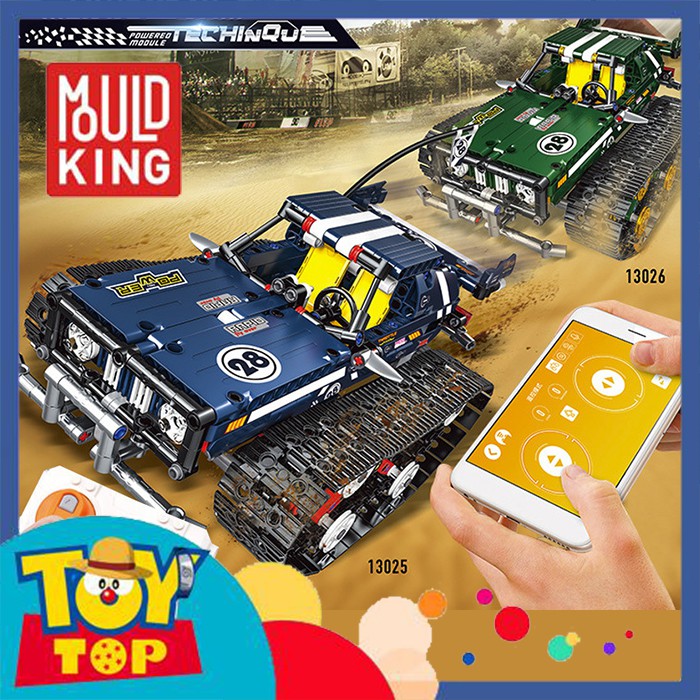 Lắp ráp ô tô ghép technic xe quái thú Crawler racing car có điều khiển xếp hình Mould king 13025 13026