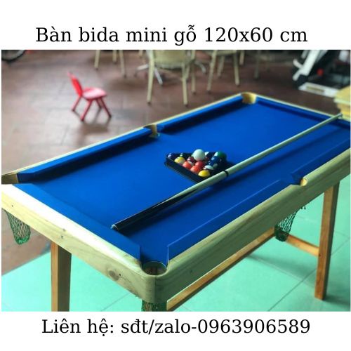 Bàn Bida / Bi A Mini Gỗ Cỡ Lớn 120x60 cm, BH 12 tháng, Nỉ Cao Cấp, Bàn Bida Gỗ, Bida Lỗ Đầy Đủ Phụ Kiện