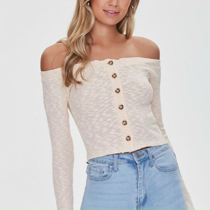 Áo bẹt vai tay dài nữ f21 vnxk xịn