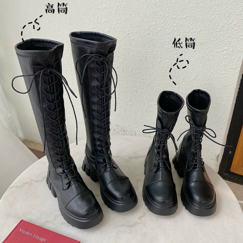 [ORDER TAOBAO] BOOT NỮ DA ĐEN CAO CỔ / CAO ĐẦU GỐI (ẢNH THẬT Ở CUỐI)