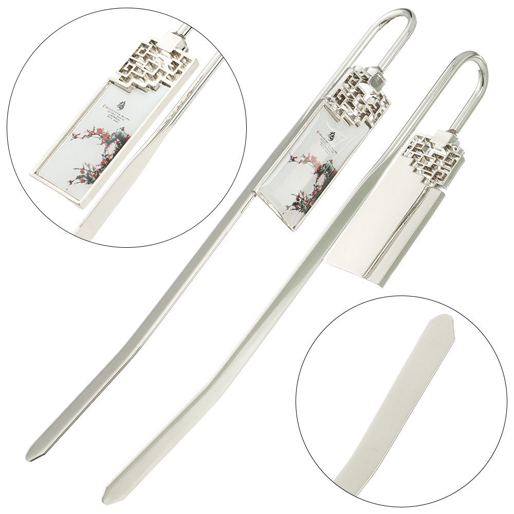 Kẹp sách hình vuông bằng kim loại phong cách Trung Hoa cổ điển thời trang