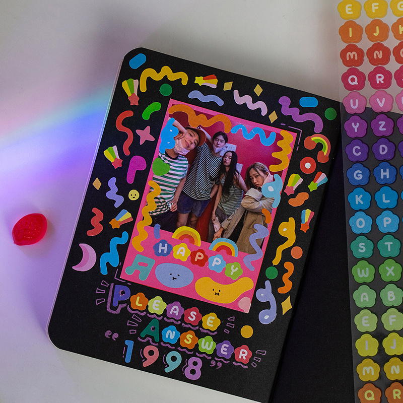 2 Tờ hình dán trang trí sổ lưu niệm