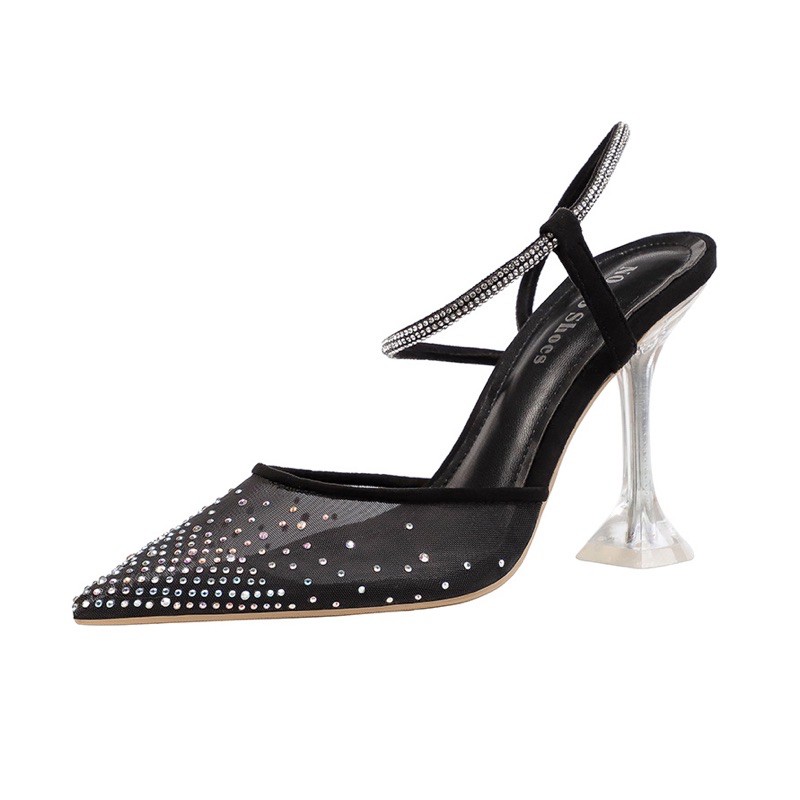 SALE- Sandal cao cấp dự tiệc quai quấn tán đá size 37
