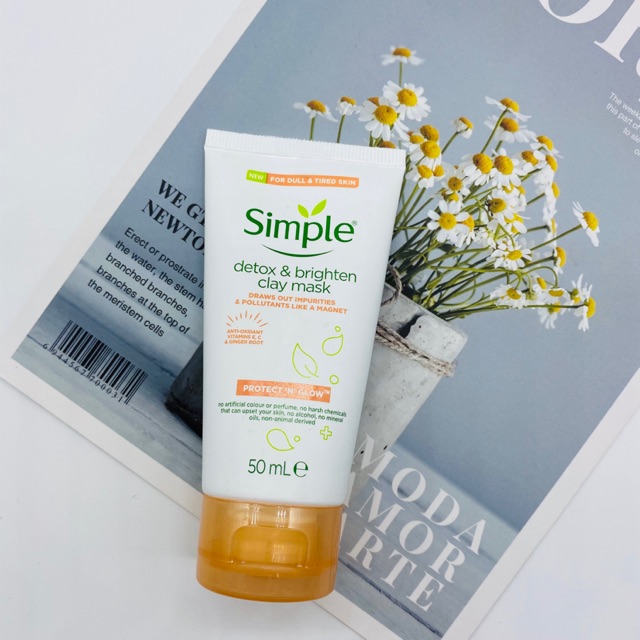 Mặt nạ thải độc làm sáng da Simple Detox And Brighten Clay Mask 50ml
