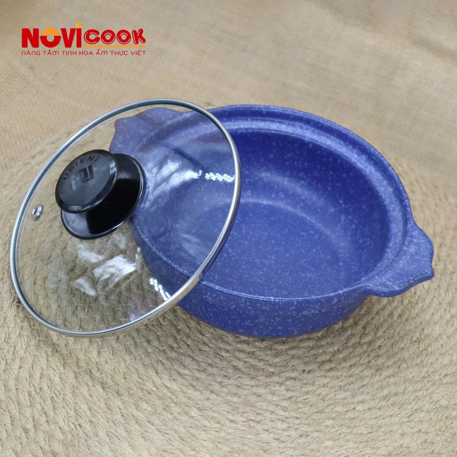 [4 Size] Nồi Sứ Cạn Cao Cấp Xanh Dương - nồi kho cá, nồi đất giá rẻ, nồi nhỏ, nồi mì cay, nồi lẩu