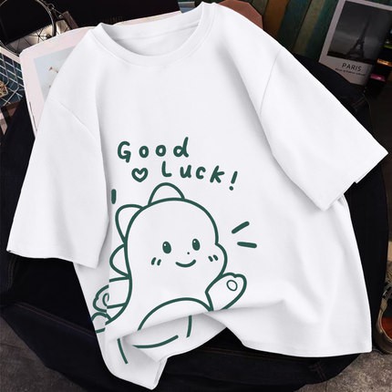 Áo thun tay lỡ-áo thun unisex-áo thun phong rộng họa tiết siêu dễ thương good luck