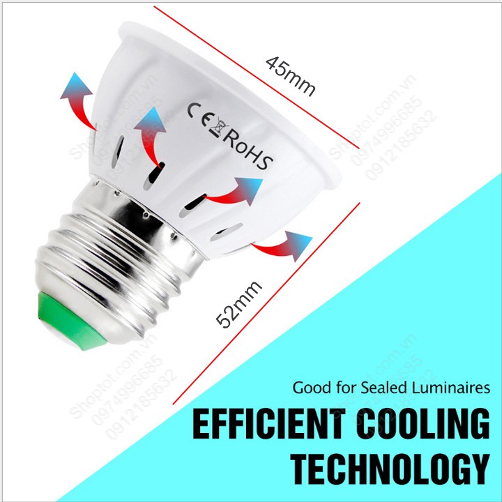 Đèn led tia UV khử trùng, diệt khuẩn đui E27, loại 60 LED hoặc 80 LED tùy chọn