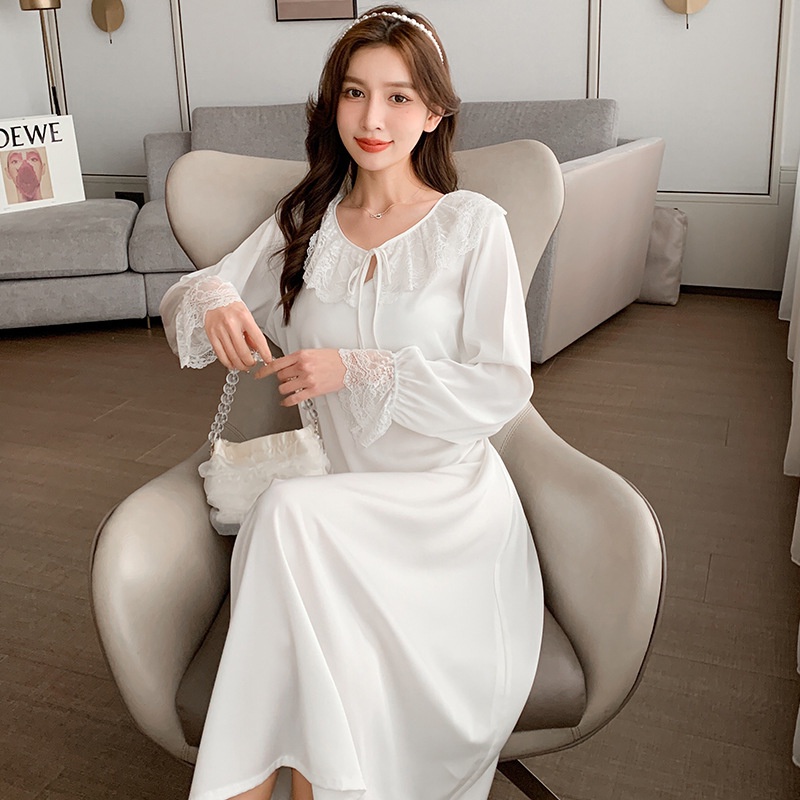 Đầm Ngủ Tay Dài Phong Cách Công Chúa Kiểu Pháp Thời Trang Mùa Xuân Mới 2022 Dành Cho Nữ
