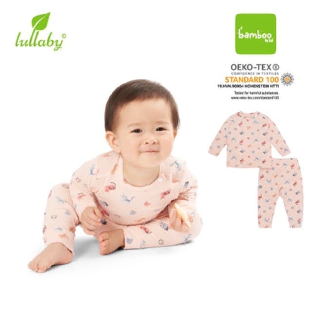 [Mã SKAMSALE8 giảm 10% đơn 200K] Bộ áo dài tay quần dài cúc vai chồm vải sợi tre cao cấp Lullaby chính hãng