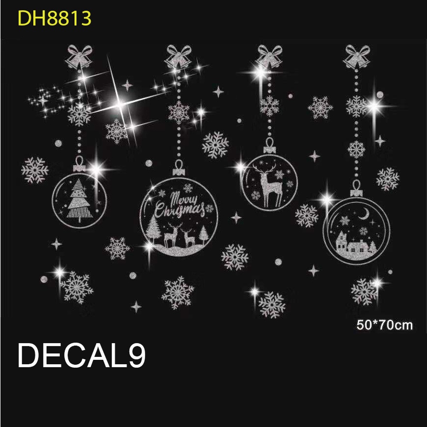 [ HCM ] Decal trang trí giáng sinh noel 2021 trang trí trên mặt phẳng 50*70 cm