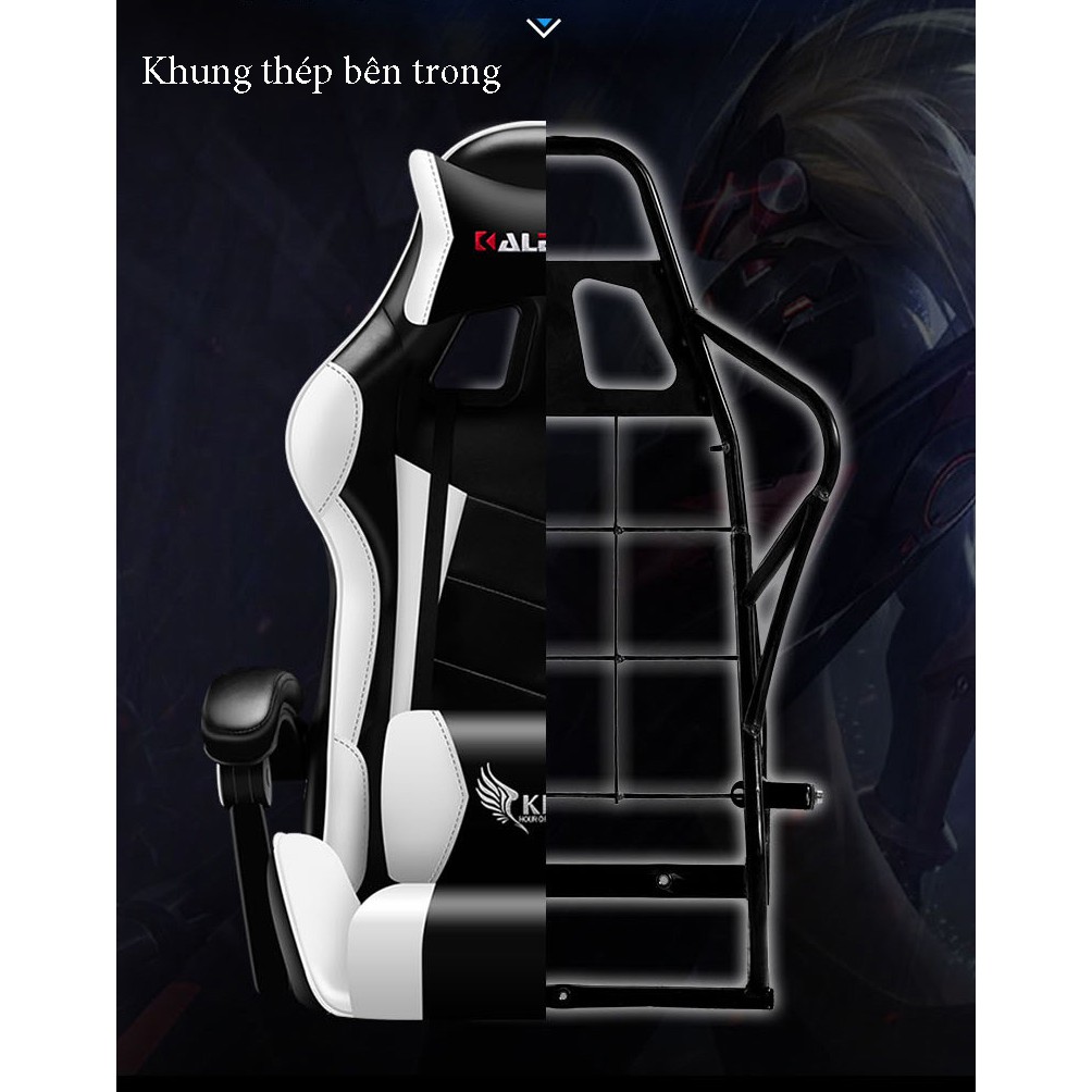 [HÀNG LOẠI 1] Ghế gaming bọc da cao cấp, đệm cao su, có gác chân, ngả lưng 145 độ - Ghế chơi game