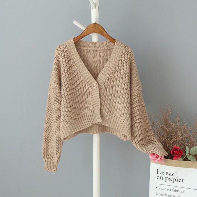 IELGY  Áo Khoác Cardigan Ngắn Dày Và Mềm Dài Tay Thời Trang Cho Nữ