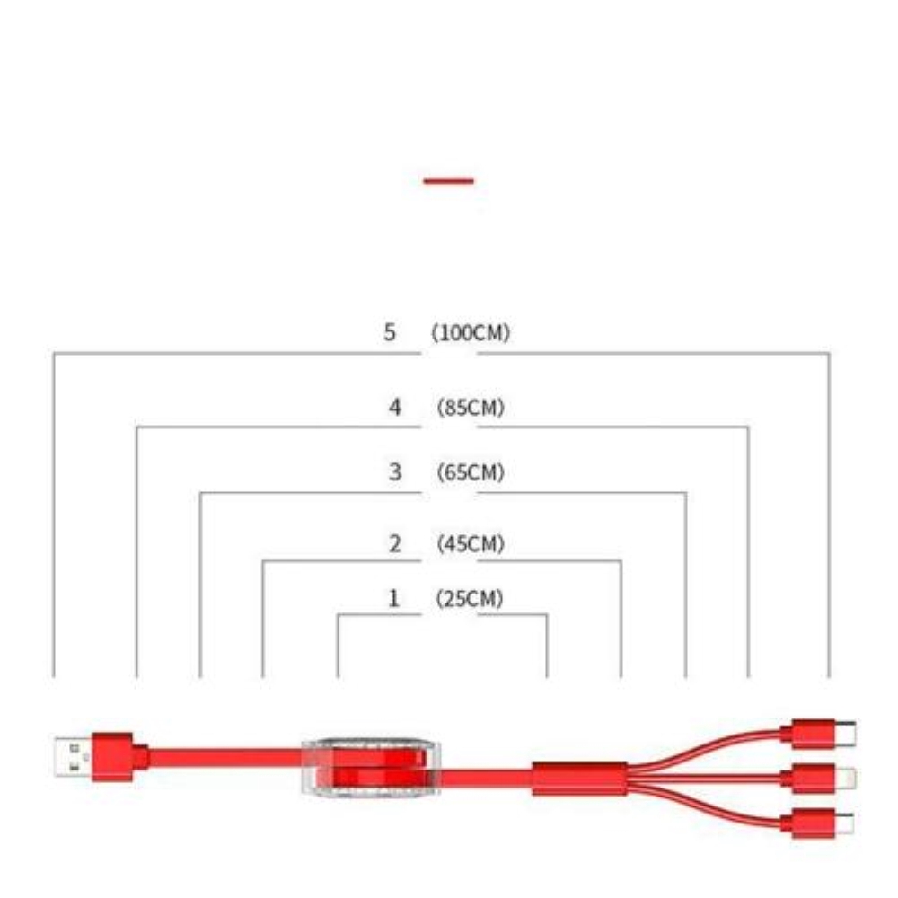 Dây cáp sạc nhanh SC 3 trong 1 tiện dụng cao cấp có thể rút gọn