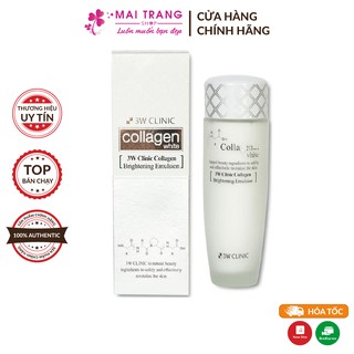 [ Hàng Chính Hãng ] Sữa dưỡng trắng da à ngăn ngừa lão hóa Collagen 3W CLINIC COLLAGEN WHITE BRIGHTENING EMULSION 150ml