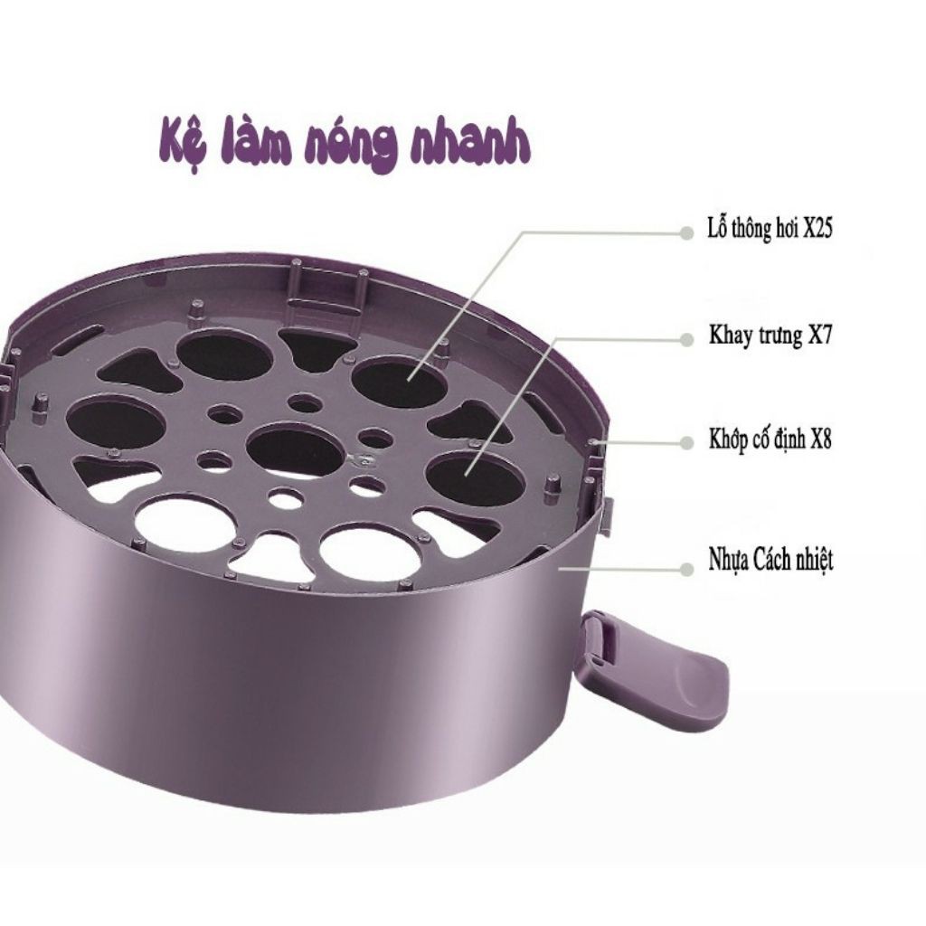 (Chính hãng YOICE) Hộp cơm cắm điện YOICE KR 312- Khay inox 304, 3 tầng nhỏ gọn, Hâm nóng và giữ nhiệt- KARA 312 | BigBuy360 - bigbuy360.vn