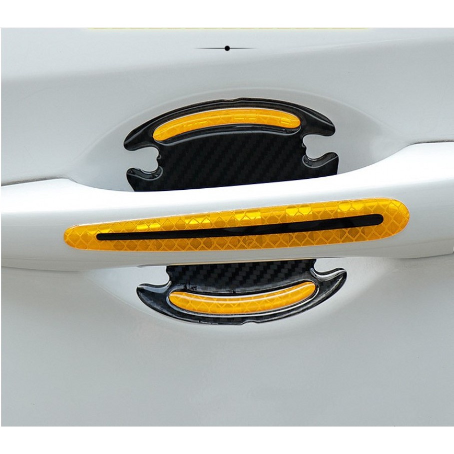 [8 Pcs/Set Scratch Protector Door Edge Guard Stickers] [Door Corner Reflective Anti-collision Self Adhesive Car Protection Strip]