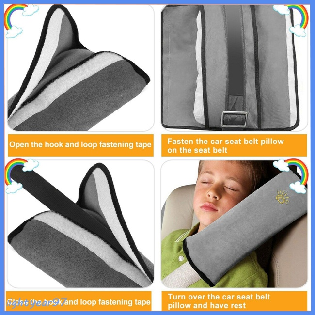 Gối Đệm Cổ Gắn Dây Đai An Toàn Xe Hơi Bằng Vải Bông Dễ Thương Tùy Chỉnh Cho Bé