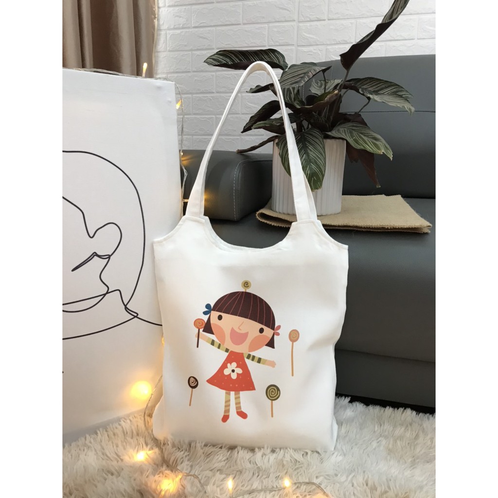 [CÓ SẴN] [CÓ KHÓA] Túi tote vải canvas phong cách Hàn Quốc